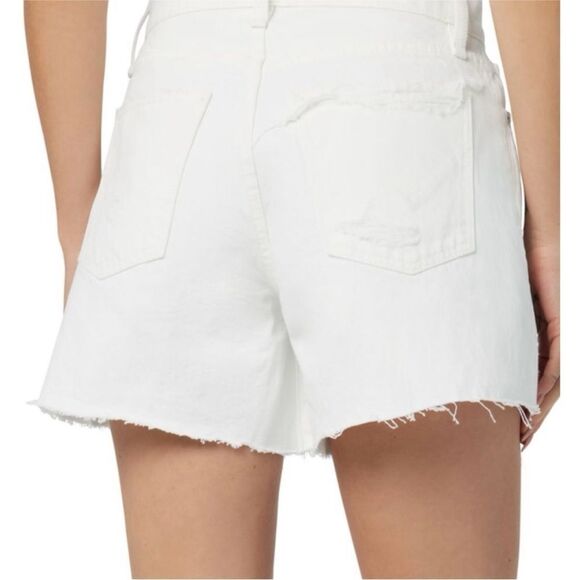 Hudson NWT Devon High Rise Boyfriend Short in White Destructed Size 31 - Picture 5 of 7